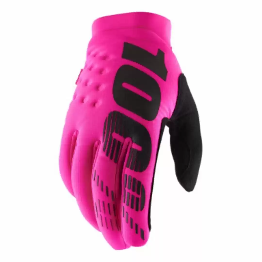100% Brisker Neon Pink Gloves