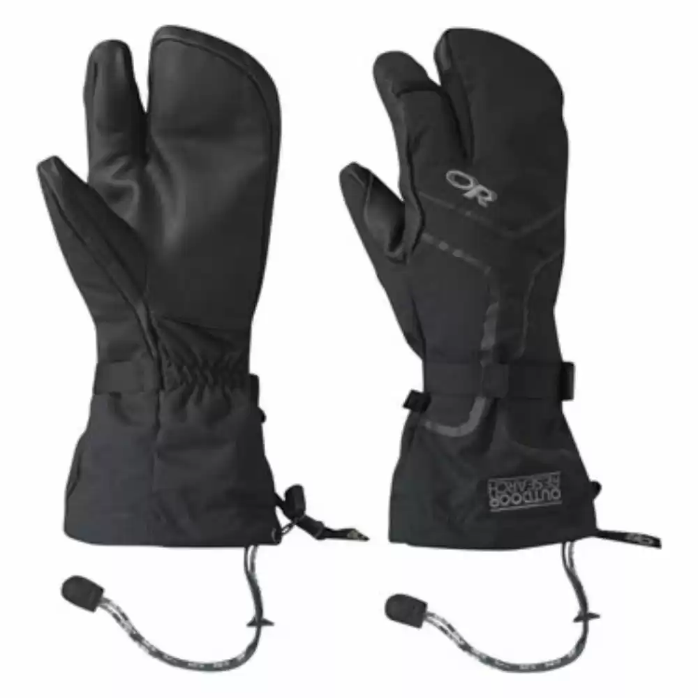 Outdoor Research Highcamp 3-Finger Gloves Black, Full Finger 3 Outdoor Research Highcamp 3-Finger Gloves Black, Full Finger