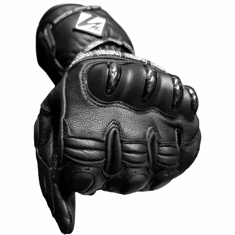 Twisties Carbon Genuine Leather Mens Motorcycle Gloves - Image 3