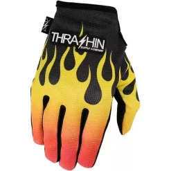 Thrashin Supply Co Stealth Flame Mens Motorcycle Gloves