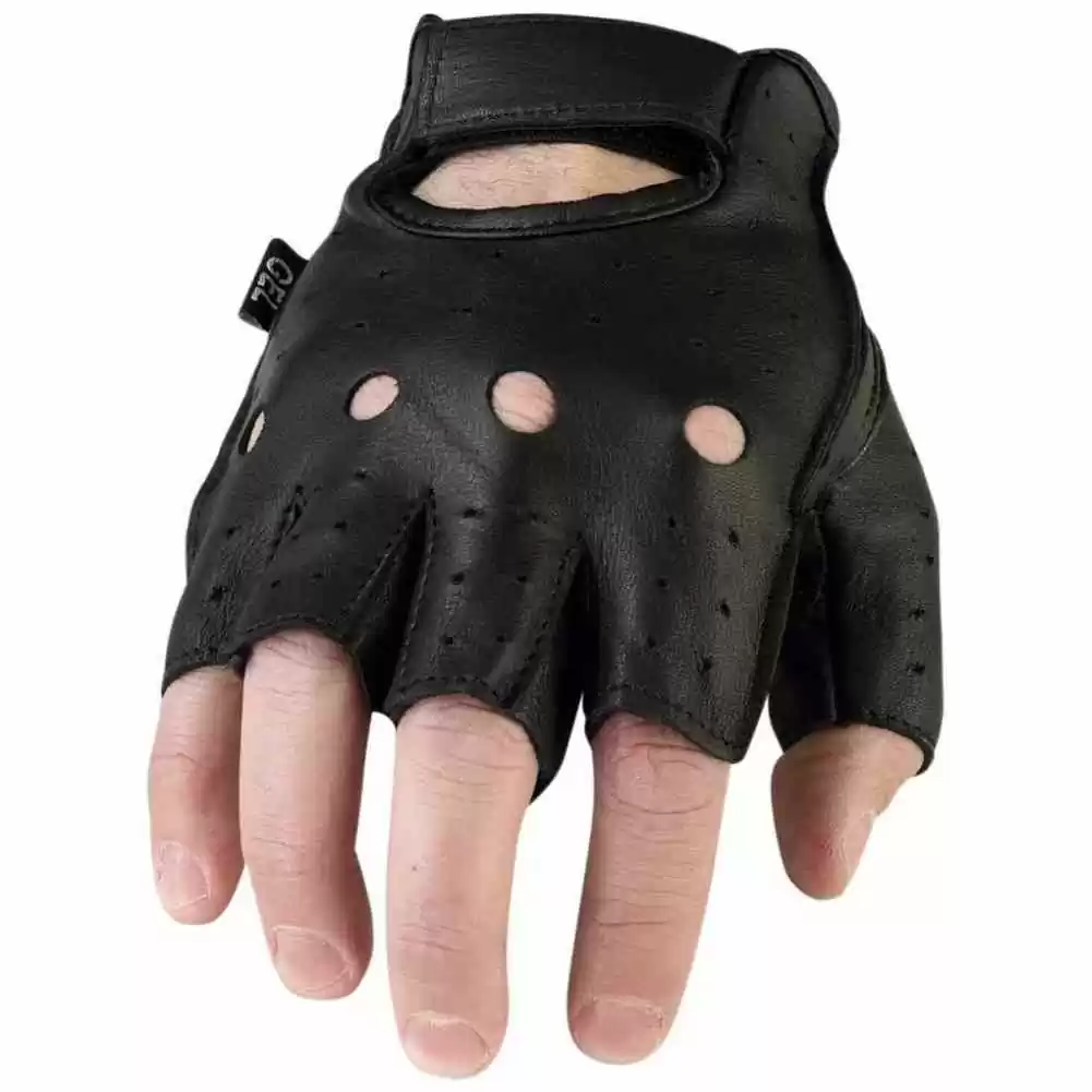 Z1R 243 Leather Motorcycle Half Gloves