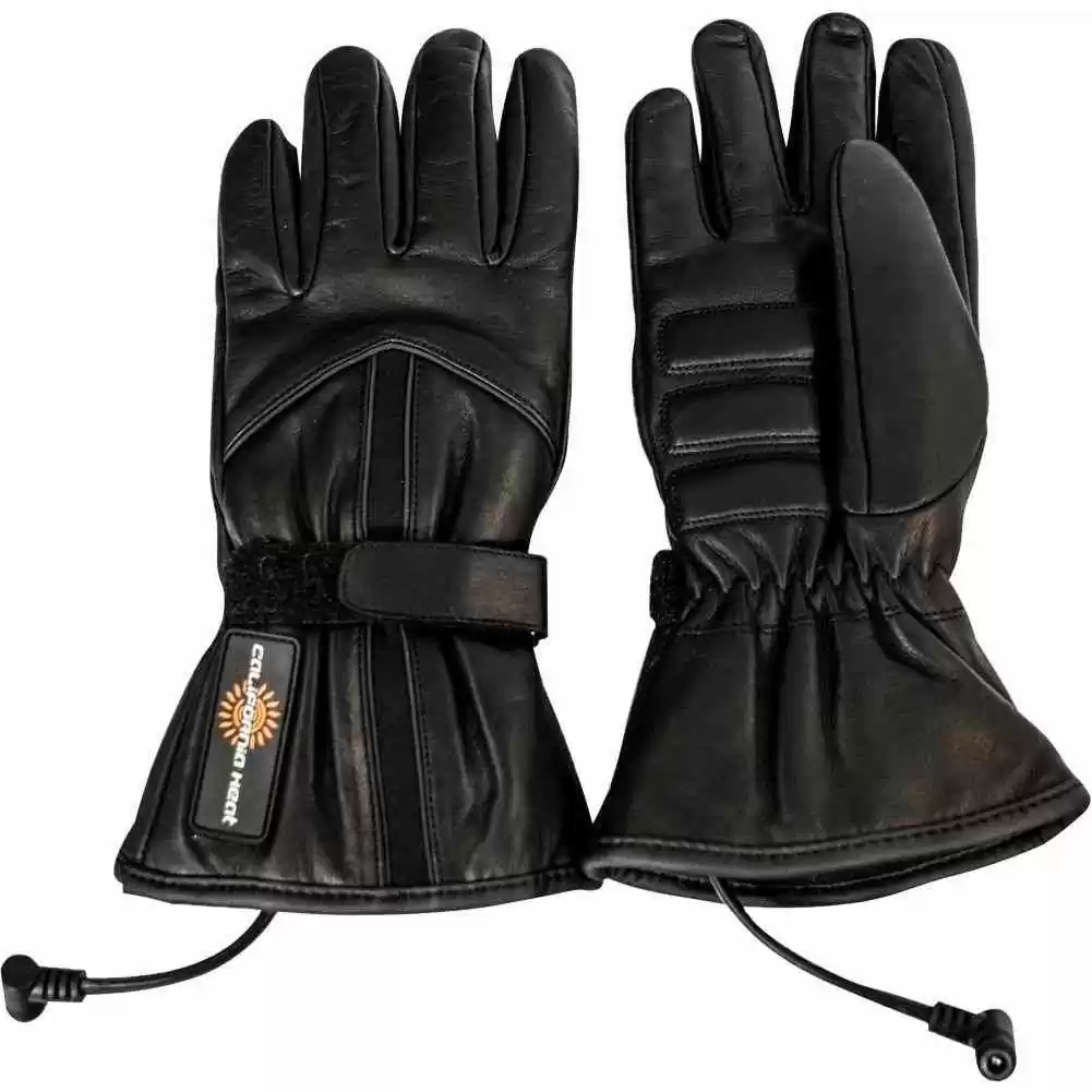 California Heat 12V Heated Mens Motorcycle Leather Gloves
