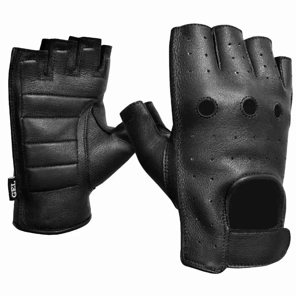 Fulmer 551 Omen Fingerless Mens Leather Motorcycle Gloves