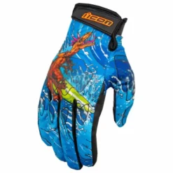 Icon Hooligan Dino Fury Mens Blue Gloves