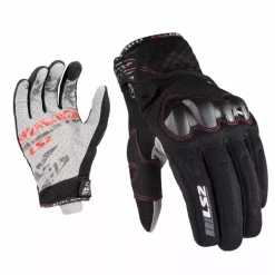 LS2 Womens Chaki Touring Black Motorcycle Gloves