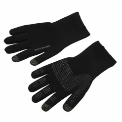 Seal Skinz Mens Waterproof All-Weather Ultra-Grip Knitted Black Gloves
